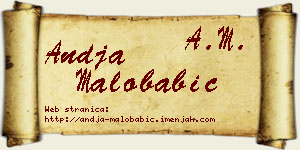 Anđa Malobabić vizit kartica